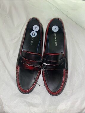 Madden Girl Black & Red Men's Penny Loafers